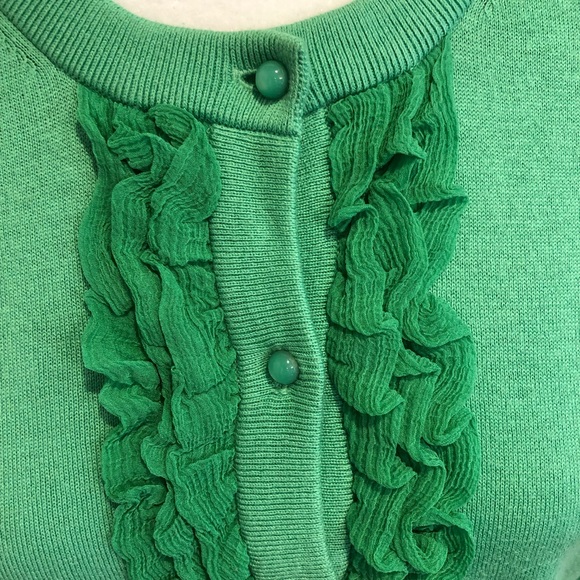Kate Spade green 3/4 sleeve cardigan, size M - Picture 2 of 8